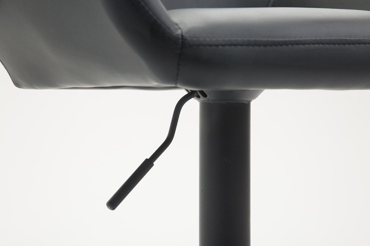 BARHOCKER DUBLIN Schwarz Kunstleder Schwarz - Schwarz, Leder/Metall (51/89/52cm) - DELUKE