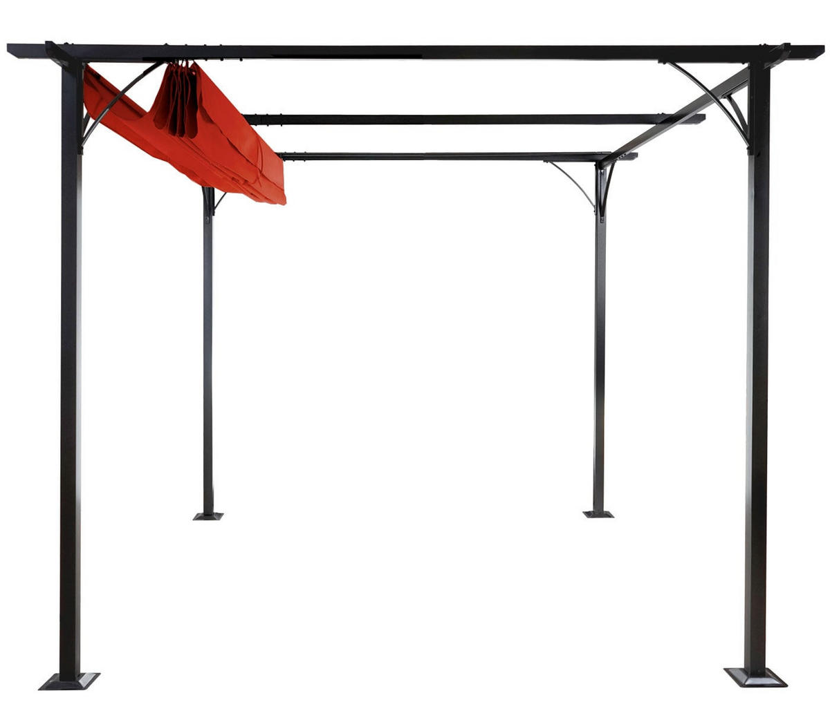 PERGOLA 232x350x350cm Terrakotta - Rot, Metall (350/232/350cm) - BERLINLODGE