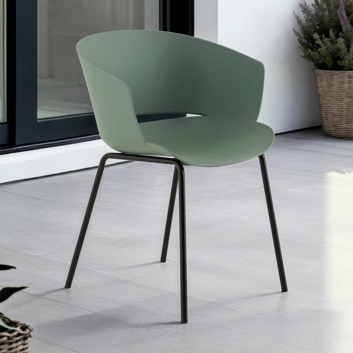 GARTENSTÜHLE NIVEL 4ER-SET - Grün, Textil (60/80/56cm) - IDIMEX