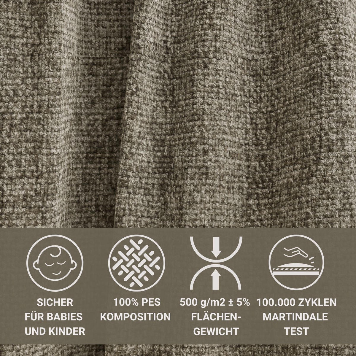 POLSTERBETT Maumere Taupe 140/200 cm im Chenille-Stoff - Taupe/Schwarz, Holz/Holzwerkstoff (140/200cm) - Maison de Reve