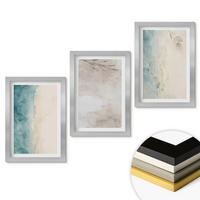 WANDBILDER 3er Set - 20x30 cm Silberner Rahmen - Feine Aquarelltexturen - Silberfarben, Kunststoff (20/30cm) - ArtPrintCave