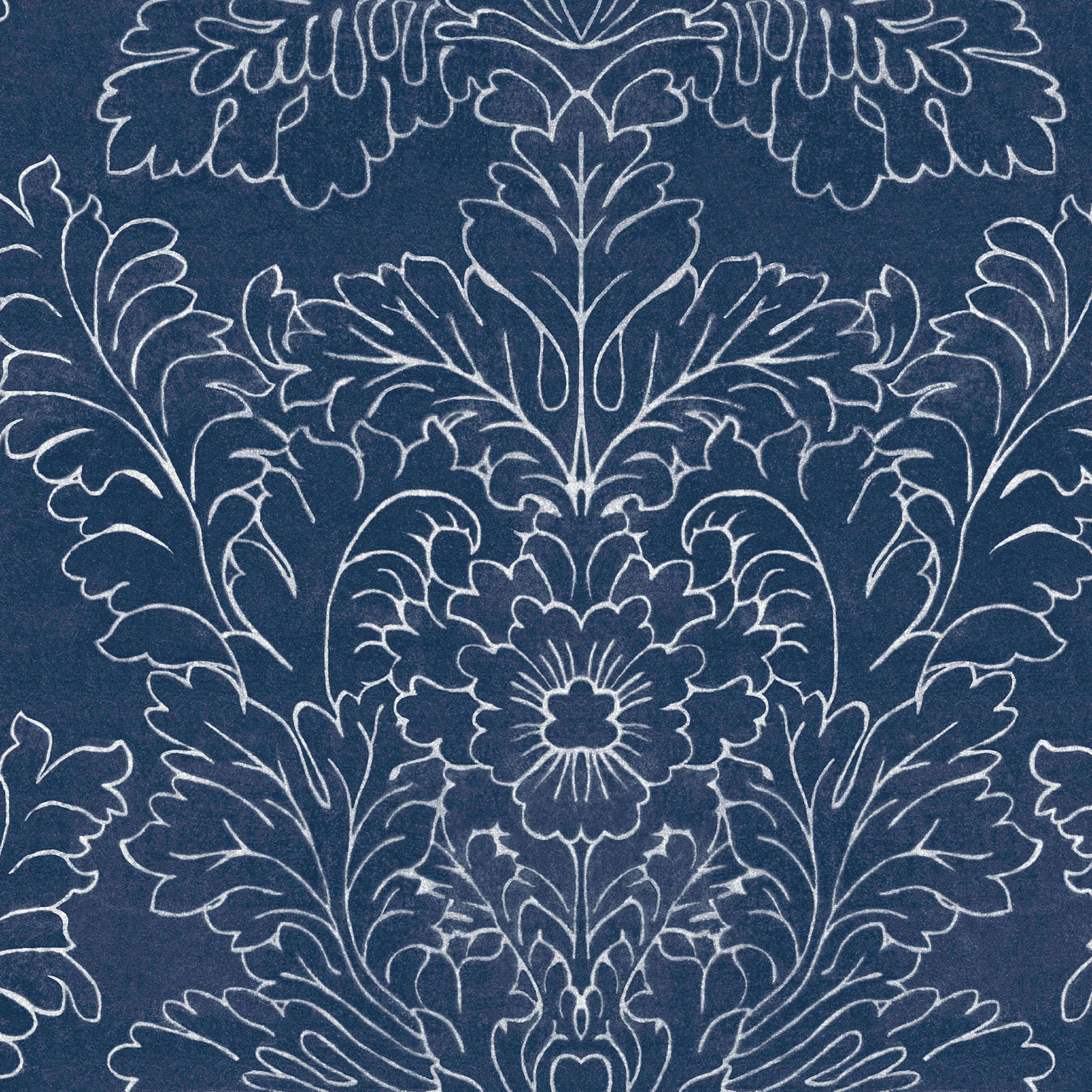 VLIESTAPETE Silchester Midnight Seaspray Blau | Dunkelblau | Blätter | 10mx52cm - Blau, Papier/Kunststoff (52/1000cm) - Graham & Brown