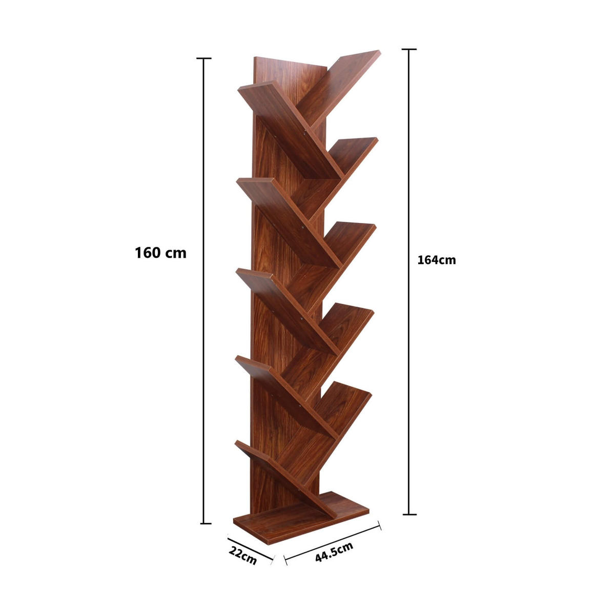 BÜCHERREGAL Mehrfarbig 22/45/160 cm - Multicolor, Holzwerkstoff (22/160/45cm) - Mobili Rebecca