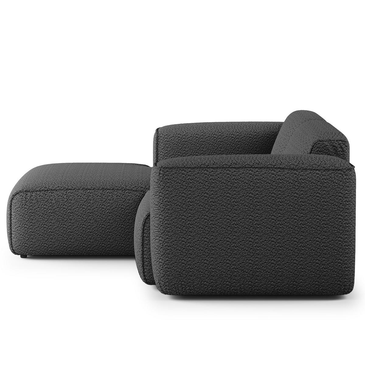 ECKSOFA mit XL-Longchair - Anthrazit/Schwarz, Kunststoff/Textil (260/171cm) - home24