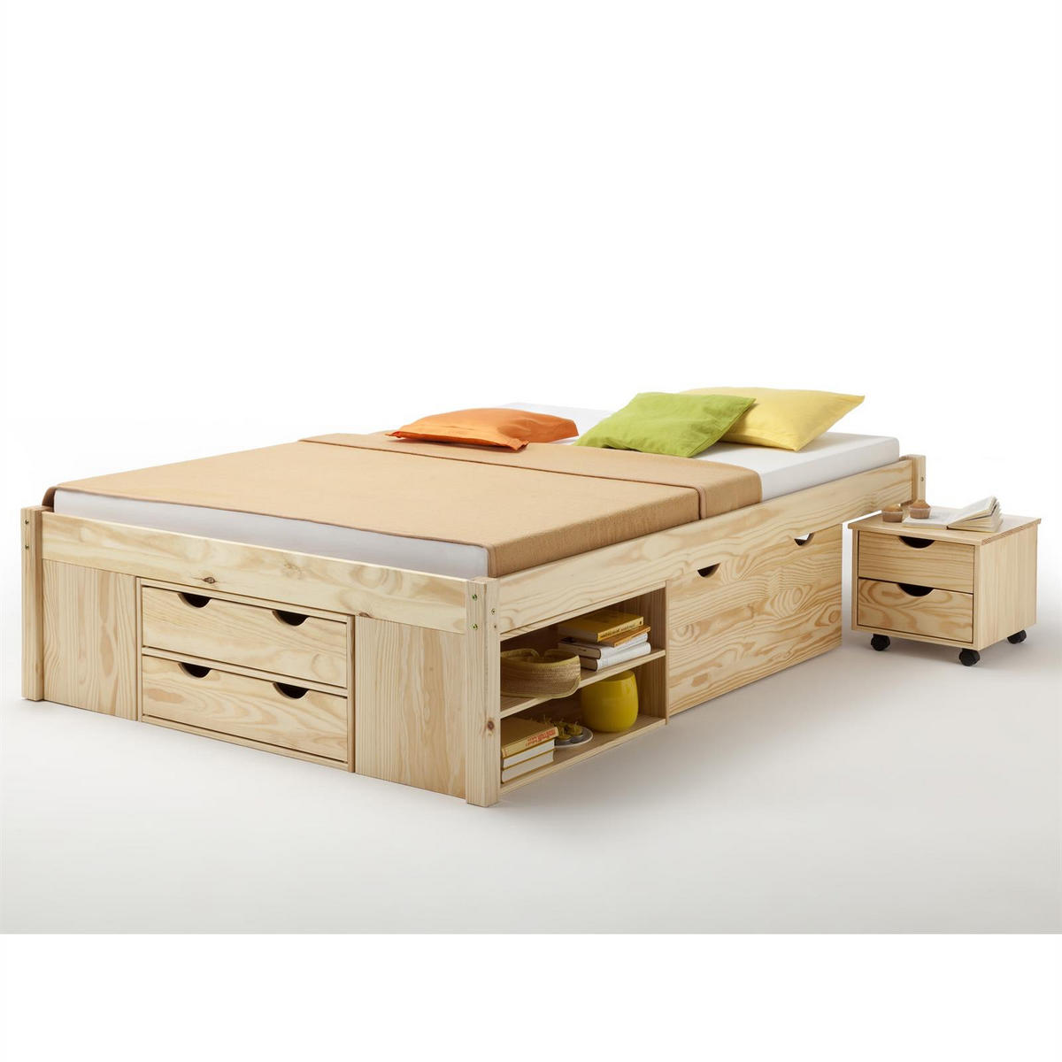 FUNKTIONSBETT SABRINA 140X200 CM - Naturfarben, Holz (148/48/211cm) - IDIMEX