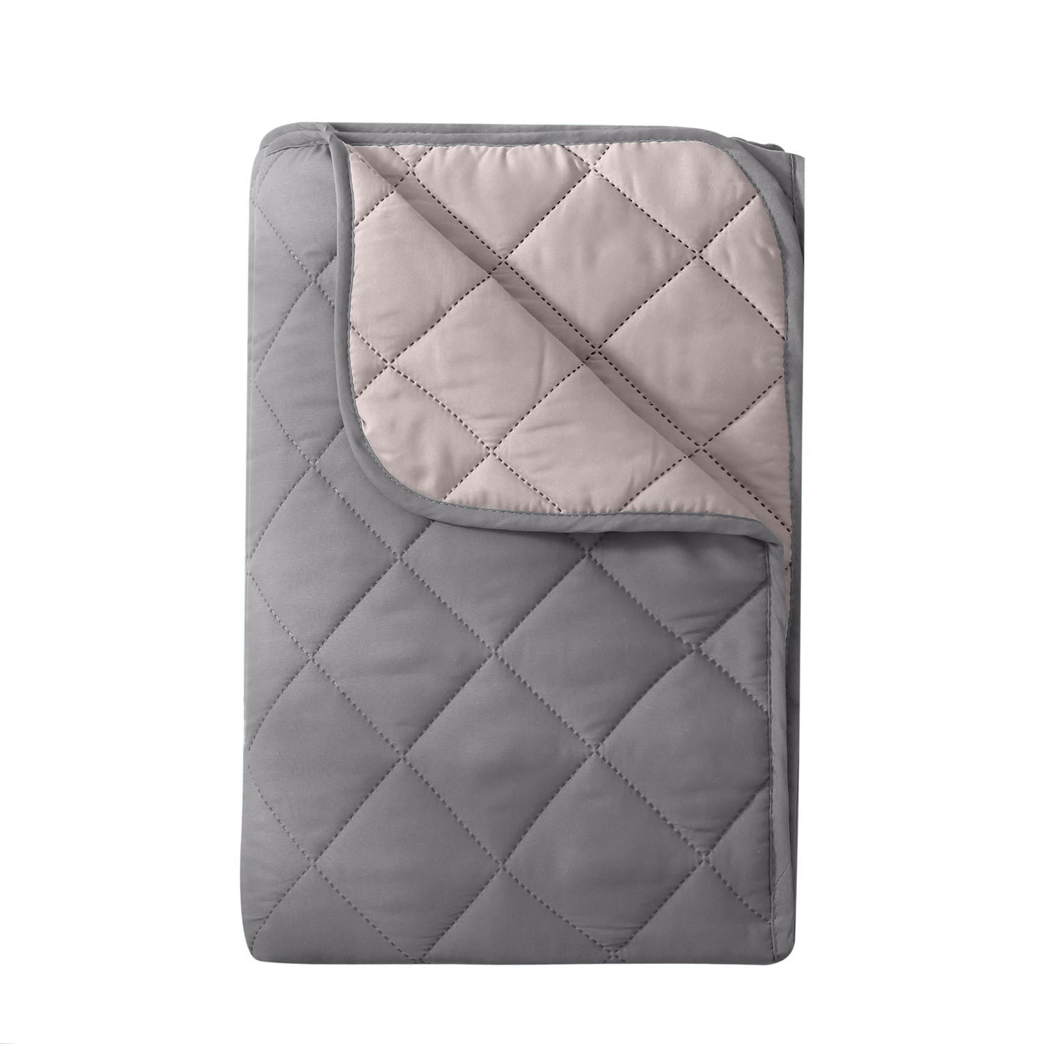 SOMMERBETT Camping grau 135/200 cm Steppbett im Wende-Design Duo-Color - Grau, Textil (135/200cm) - wometo