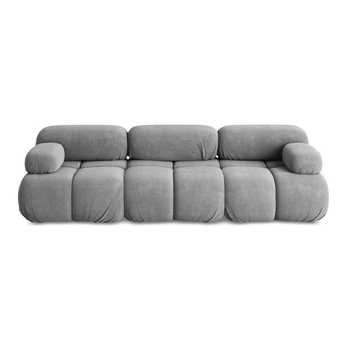 3-SITZER SOFA Chenille Stoff Grau - Blau/Schwarz, Kunststoff/Textil (285/70/96cm) - LaMiaSofa