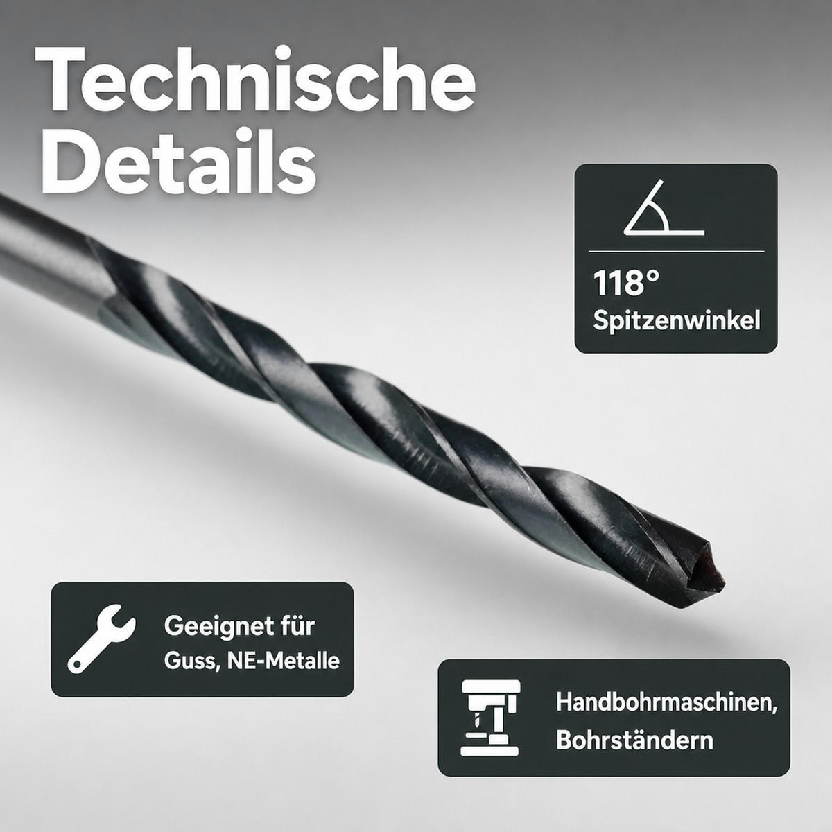 SPIRALBOHRER 5mm - Schwarz, Metall (13/1/1cm) - KLASEBO