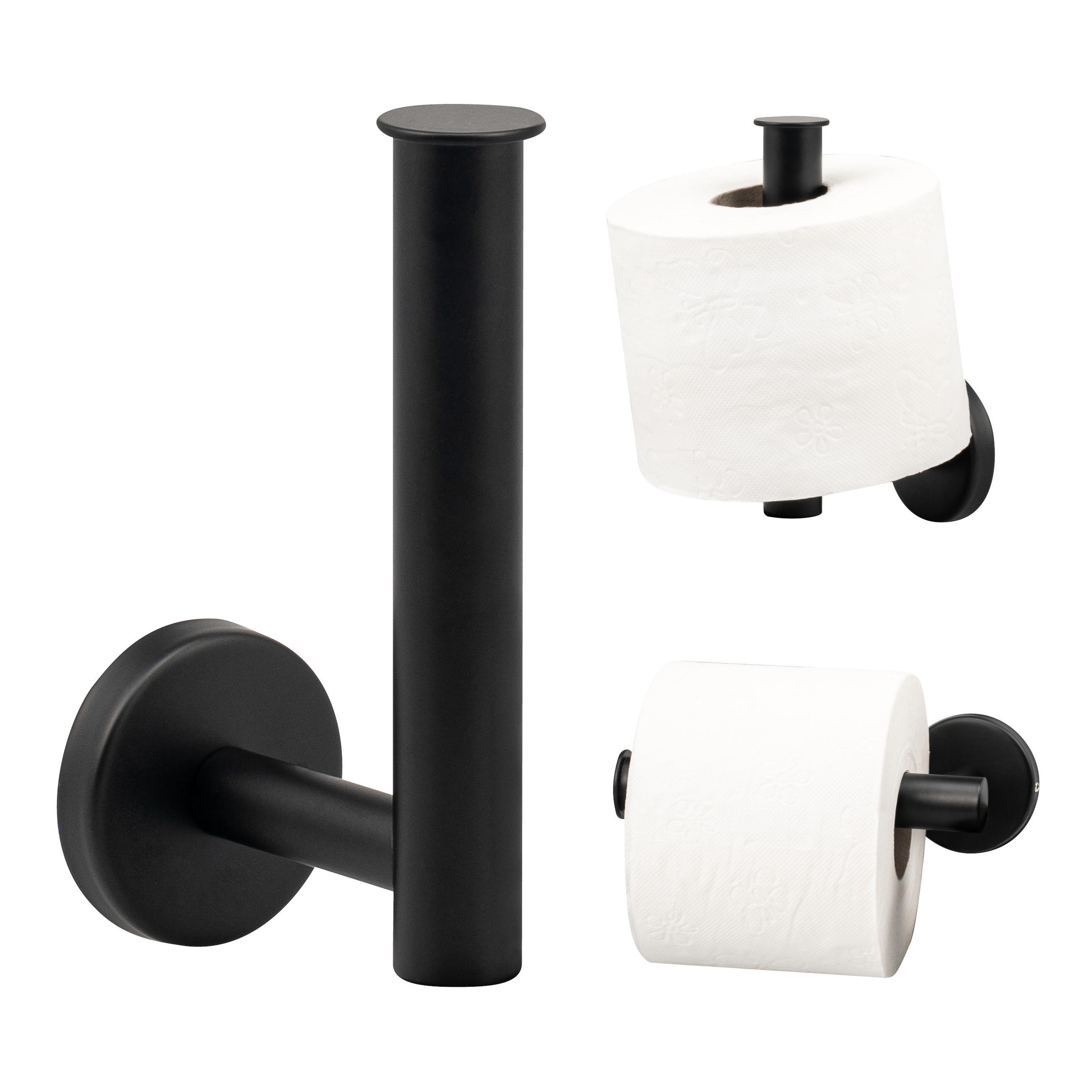 bremermann Toilettenpapierhalter Schwarz 6x15x9 cm