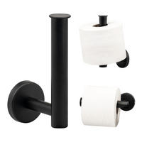 TOILETTENPAPIERHALTER PIAZZA BLACK 2in1, Edelstahl, schwarz - Schwarz, Metall (6/15/9cm) - bremermann