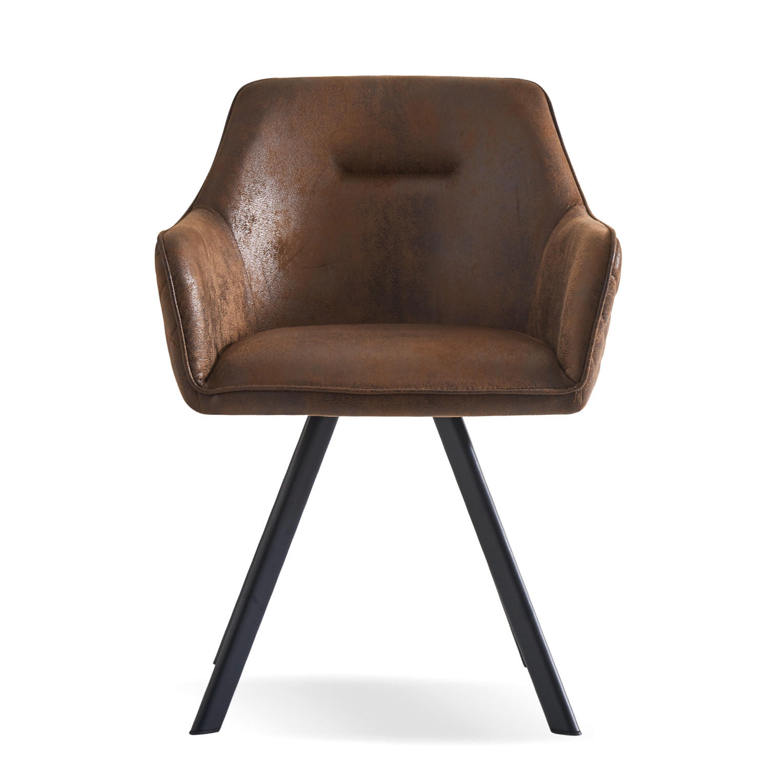 ARMLEHNSTUHL CYRUS Braun 2 Stück - Braun, Textil/Metall (58/79/60cm) - B&D Home