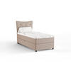 BOXBETT Nevada 90x200 cm Polsterbett mit hochwertiger Bonell-Matratze und Topper - cappuccino - Cappuccino, Holz (90/200cm) - Panda Möbel