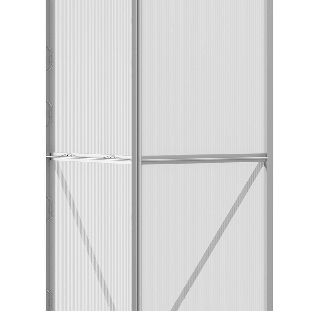 FOLIENGEWÄCHSHAUS, Silber, Aluminium, Polycarbonat - Hellgrau, Metall (68/196/192cm) - Outsunny