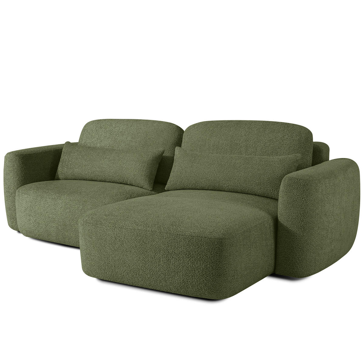 ECKSOFA rechts ELOSA - Olivgrün, Holz/Textil (245/165cm) - KONSIMO®