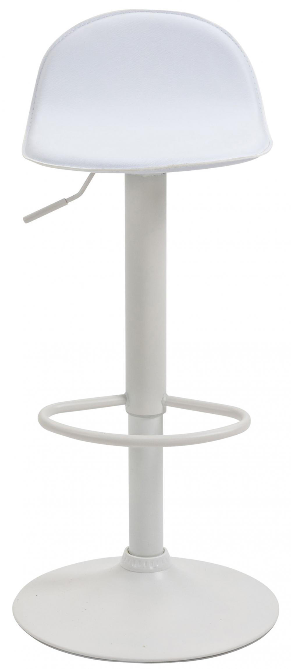 BARHOCKER 2er Set Lederlook weiß - Walnussfarben/Weiß, Textil/Metall (39/94/41cm) - CLP