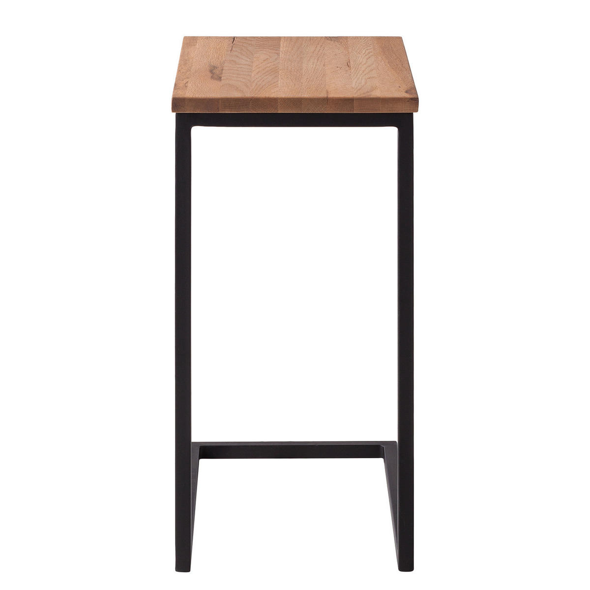 BEISTELLTISCH - Eiche massiv / Eisen - Eichefarben, Holz (30/45/60cm) - home24