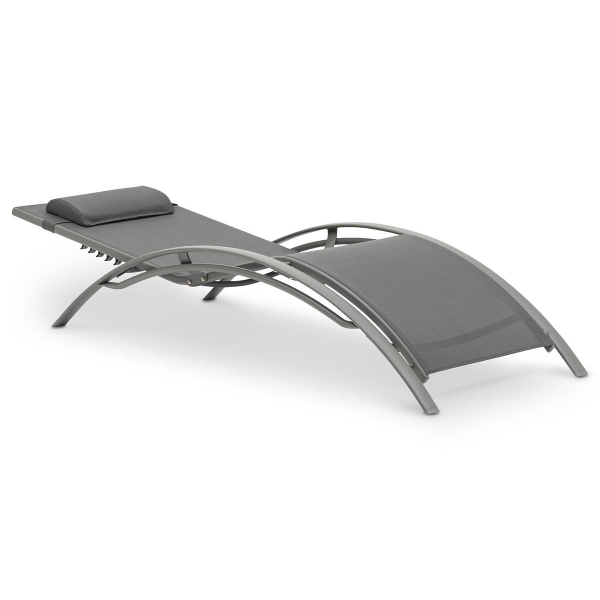 GARTENLIEGE RELAX grau - Grau, Textil/Metall (179/88/64cm) - IDIMEX