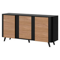 KOMMODE Volare 150 3D - Nussbaumfarben/Schwarz, Holzwerkstoff/Kunststoff (151/76/39cm) - MIRJAN24