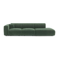 SOFA 5-Sitzer Gemusterter Samt Smaragdgrün 310cm - Smaragdgrün, Textil (310/73/96cm) - Sia Home