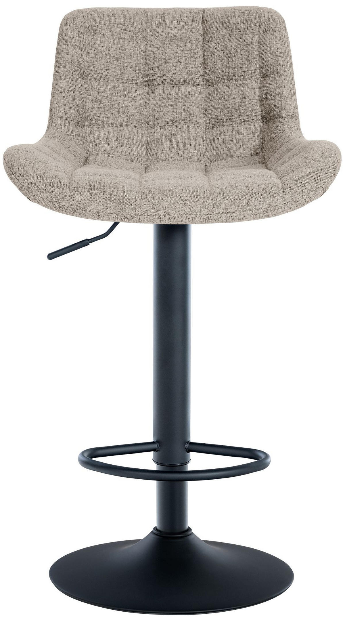 BARHOCKER Stoff taupe - Taupe/Schwarz, Textil/Metall (48/81/54cm) - CLP