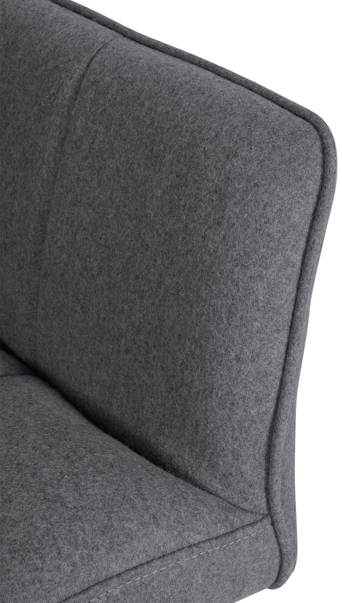 SESSEL Filz Grau - Schwarz/Grau, Textil/Metall (64/75/48cm) - CLP