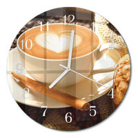WANDUHR fi30 cm - Kaffeeherz - Braun, Glas (30/30/0.4cm) - TULUP