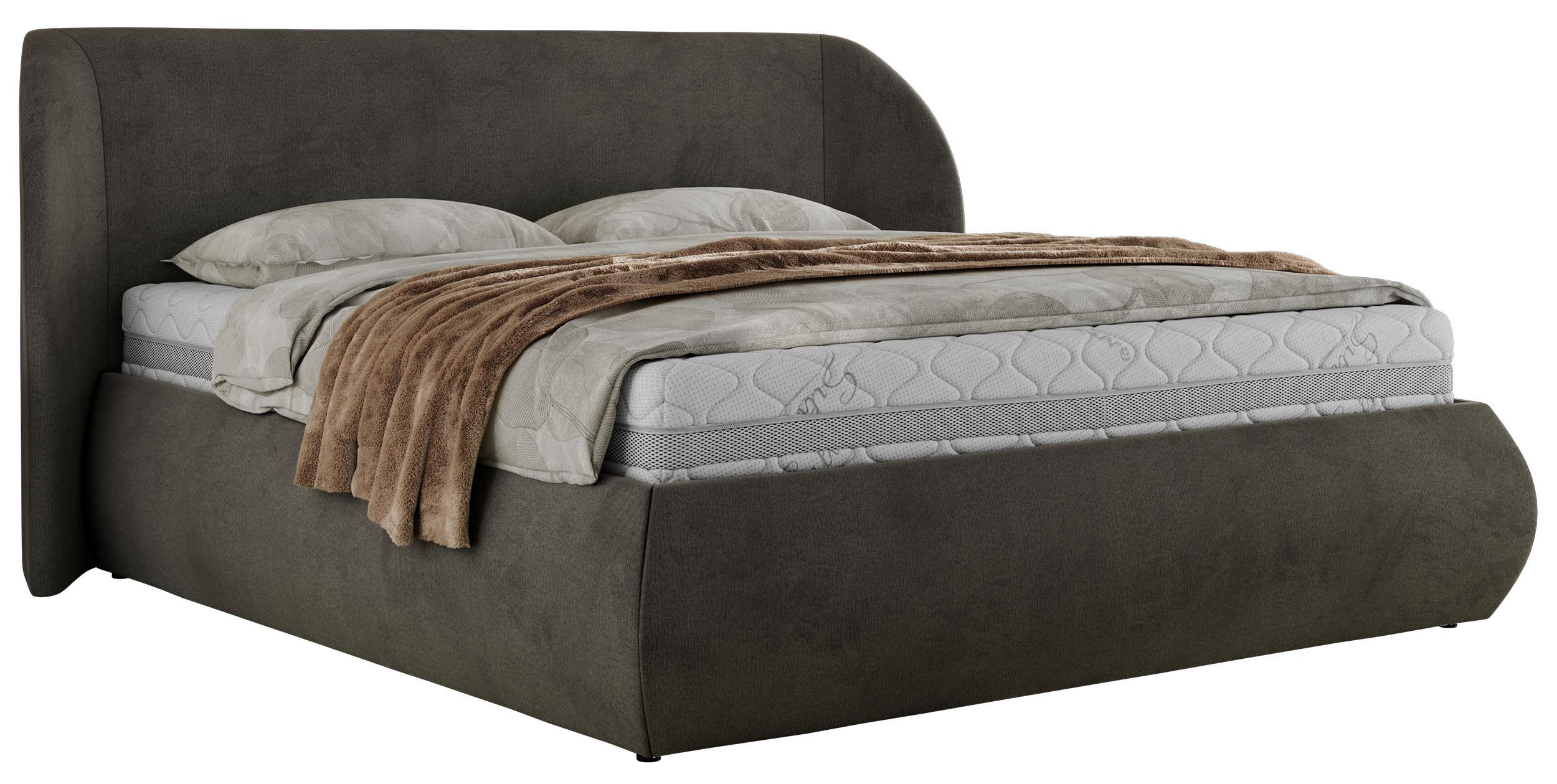 POLSTERBETT CAELA CLASSIC 180/200 - Dunkelgrau Velvet - Pocket-Matratze - Dunkelgrau, Textil (180/200cm) - MKS