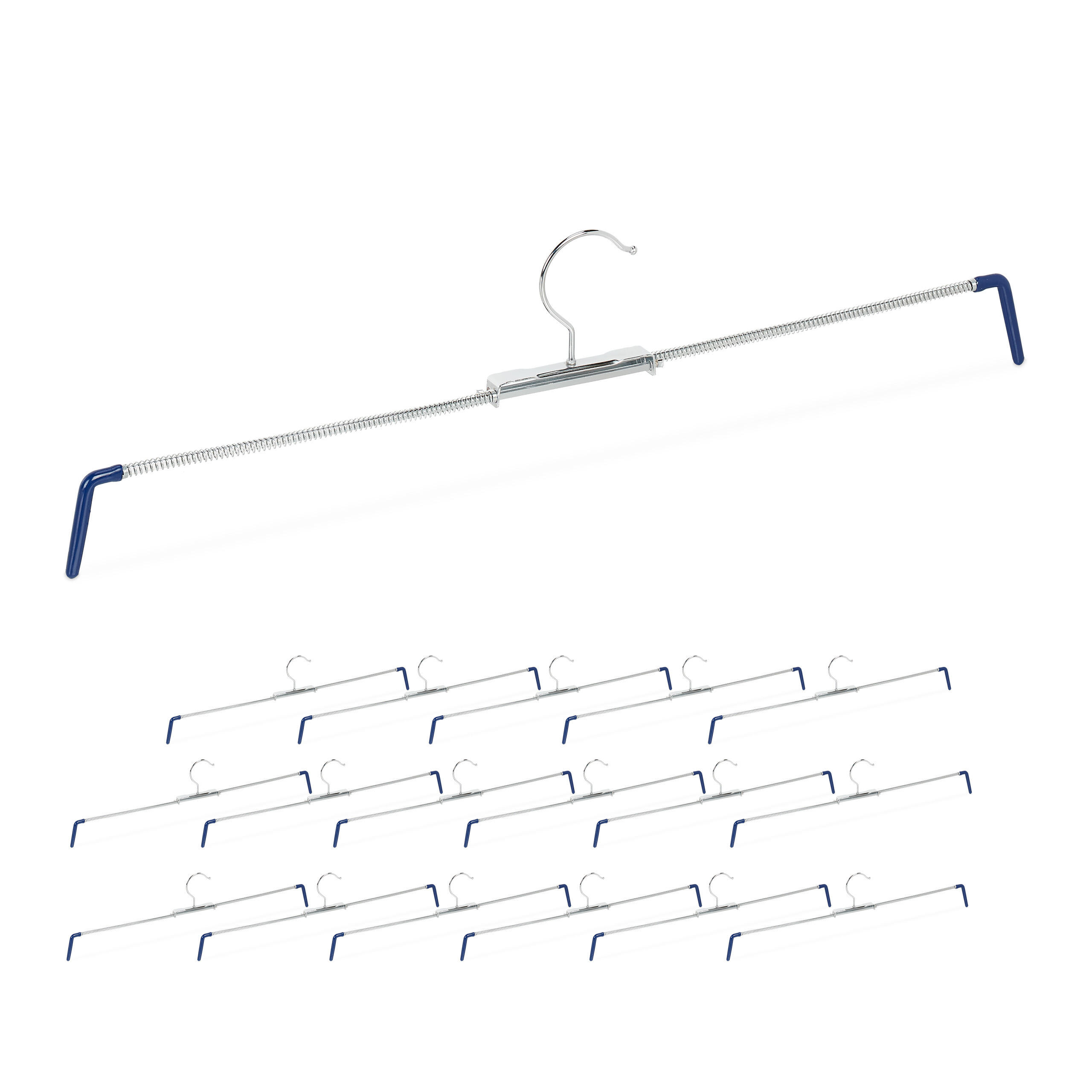 18XVEŠIAKOV na nohavice - strieborná, kov/plast (51.5/13/1.5cm) - Relaxdays