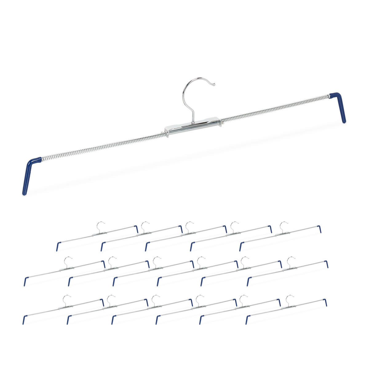 18XVEŠIAKOV na nohavice - strieborná, kov/plast (51.5/13/1.5cm) - Relaxdays