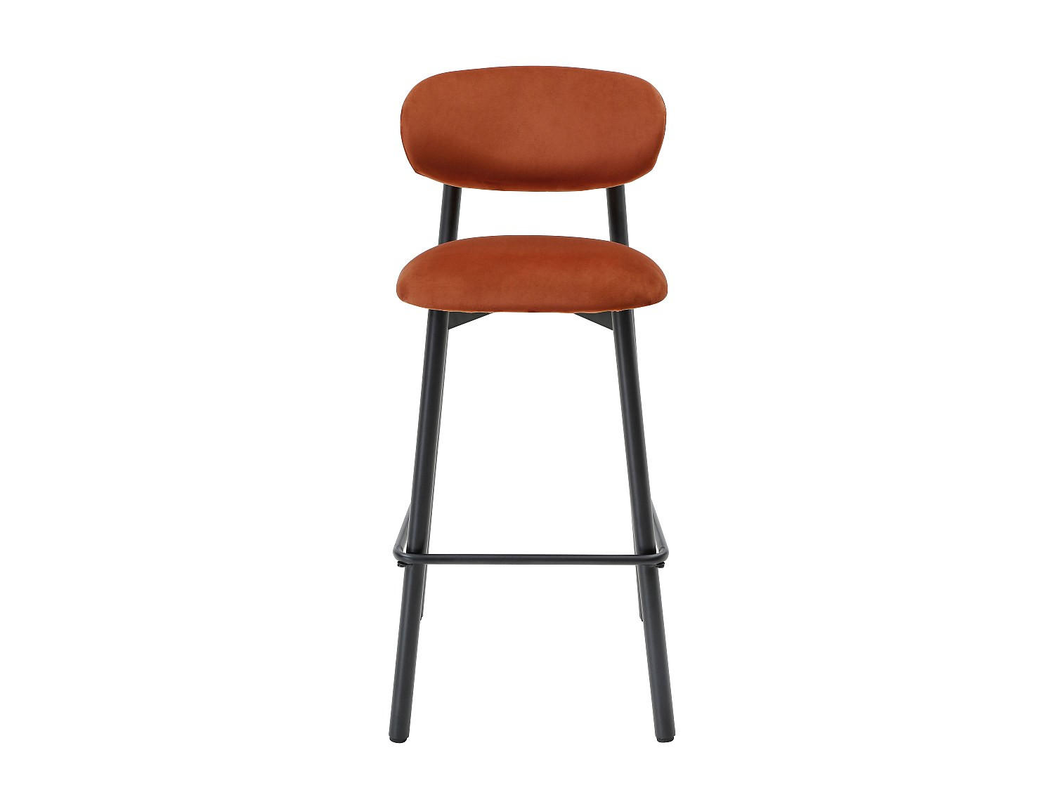 BARHOCKER 2er Set aus Samt & Metall – Terrakotta – LAKABI - Terracotta, Textil (44/101/49.5cm) - Vente-Unique