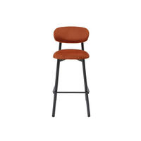 BARHOCKER 2er Set aus Samt & Metall – Terrakotta – LAKABI - Terracotta, Textil (44/101/49.5cm) - Vente-Unique
