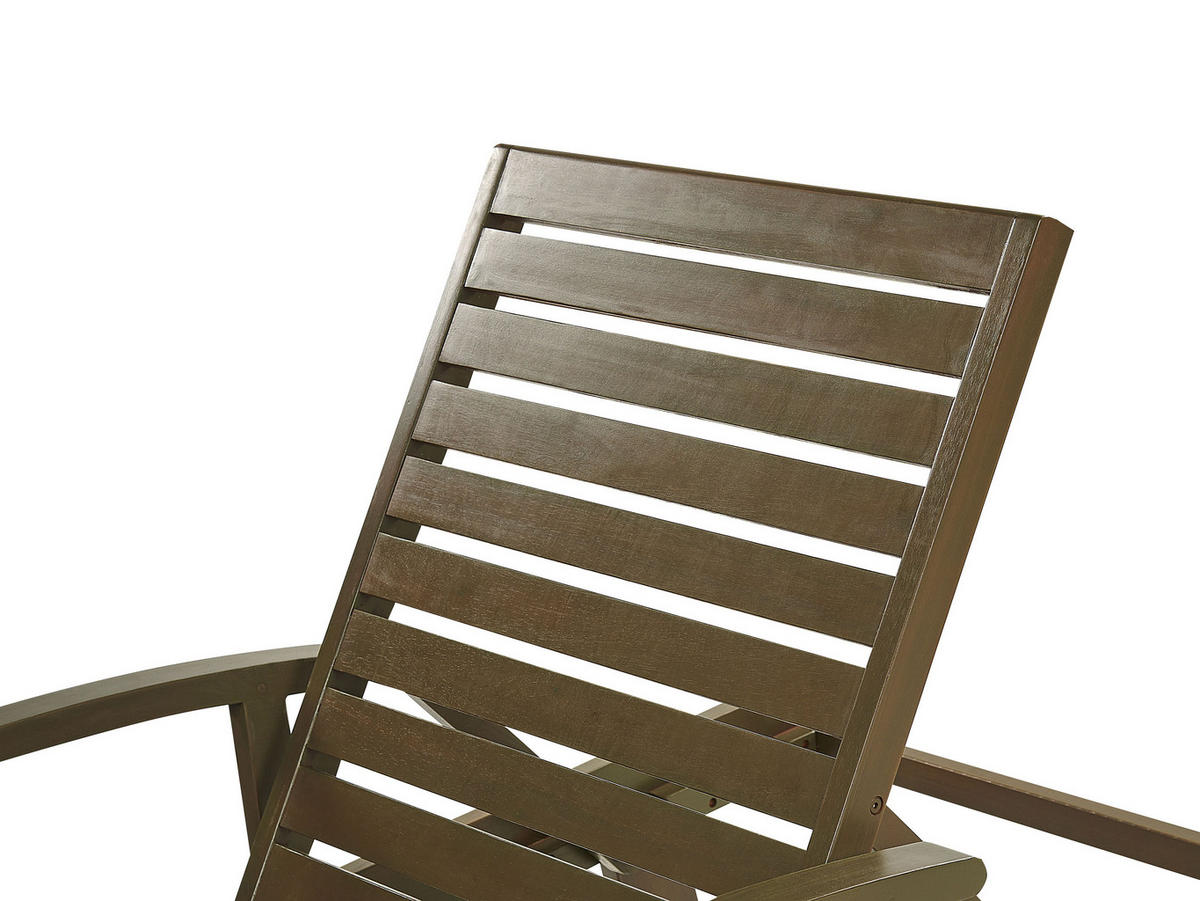 GARTENLIEGE dunkelbraun Amantea - Dunkelbraun, Holz (64/35/196cm) - Beliani