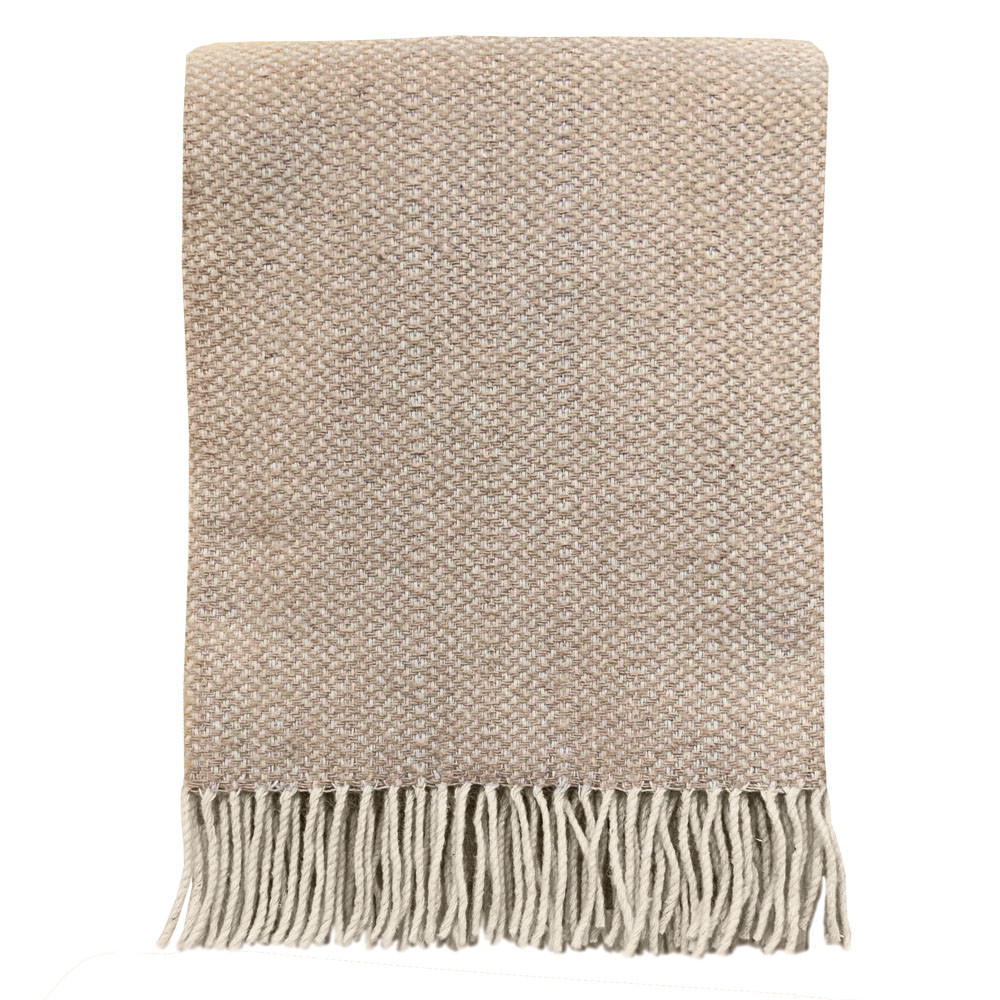 WOLLDECKE Recycelt Struktur Beige 131x170 - Beige, Textil (131/170cm) - Malagoon