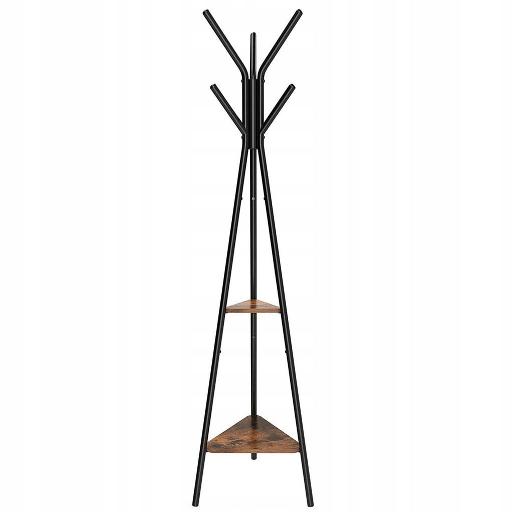 METALLKLEIDERSTÄNDER - Schwarz/Braun, Holz/Metall (49.5/179/49.5cm) - VASAGLE