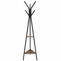 METALLKLEIDERSTÄNDER - Schwarz/Braun, Holz/Metall (49.5/179/49.5cm) - VASAGLE