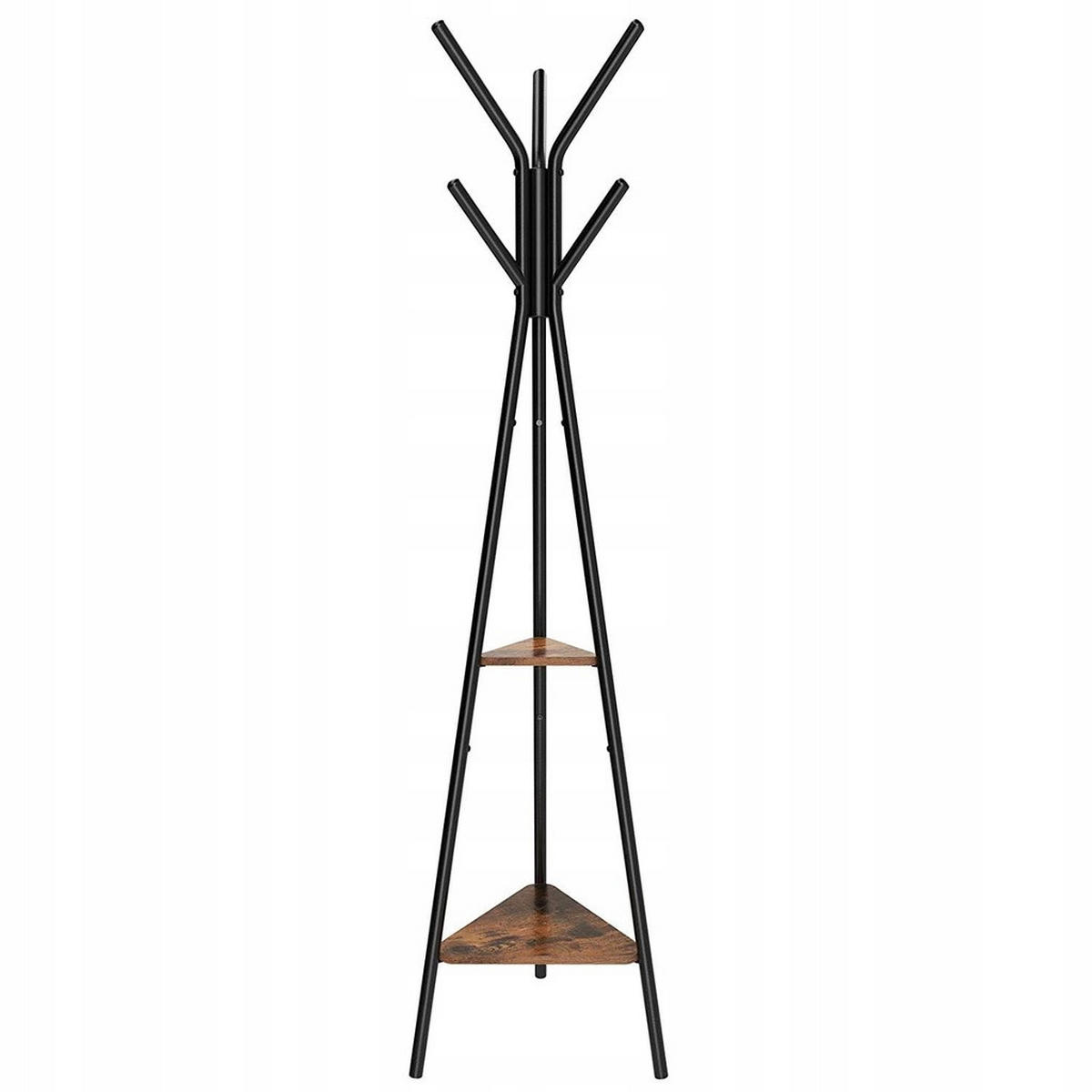 METALLKLEIDERSTÄNDER - Schwarz/Braun, Holz/Metall (49.5/179/49.5cm) - VASAGLE