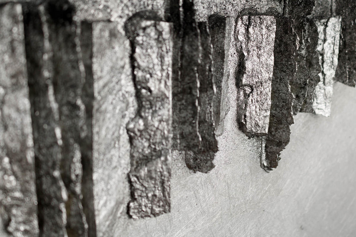 HOLZBILD Silber 120/55 cm - Silberfarben, Holz (7.6/55cm) - KUNSTLOFT