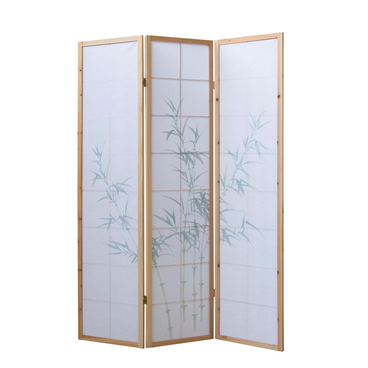 PARAVENT 3-tlg. 132/175 cm Braun Bambusmuster - Braun, Holz (132/175/2cm) - Homestyle4u