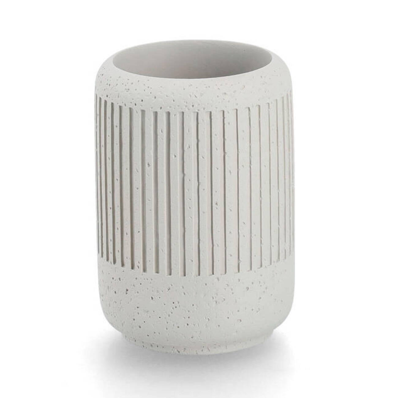 ZAHNBÜRSTENBECHER Cement Ø 7 cm - Weiß, Stein (7/10.2/7cm)