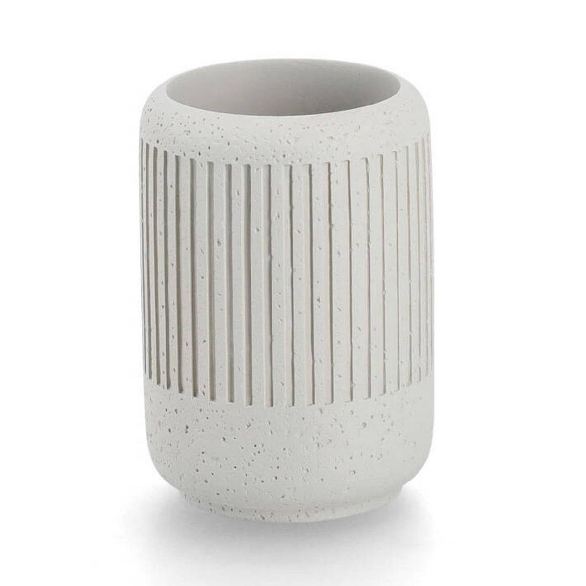 ZAHNBÜRSTENBECHER Cement Ø 7 cm - Weiß, Stein (7/10.2/7cm)