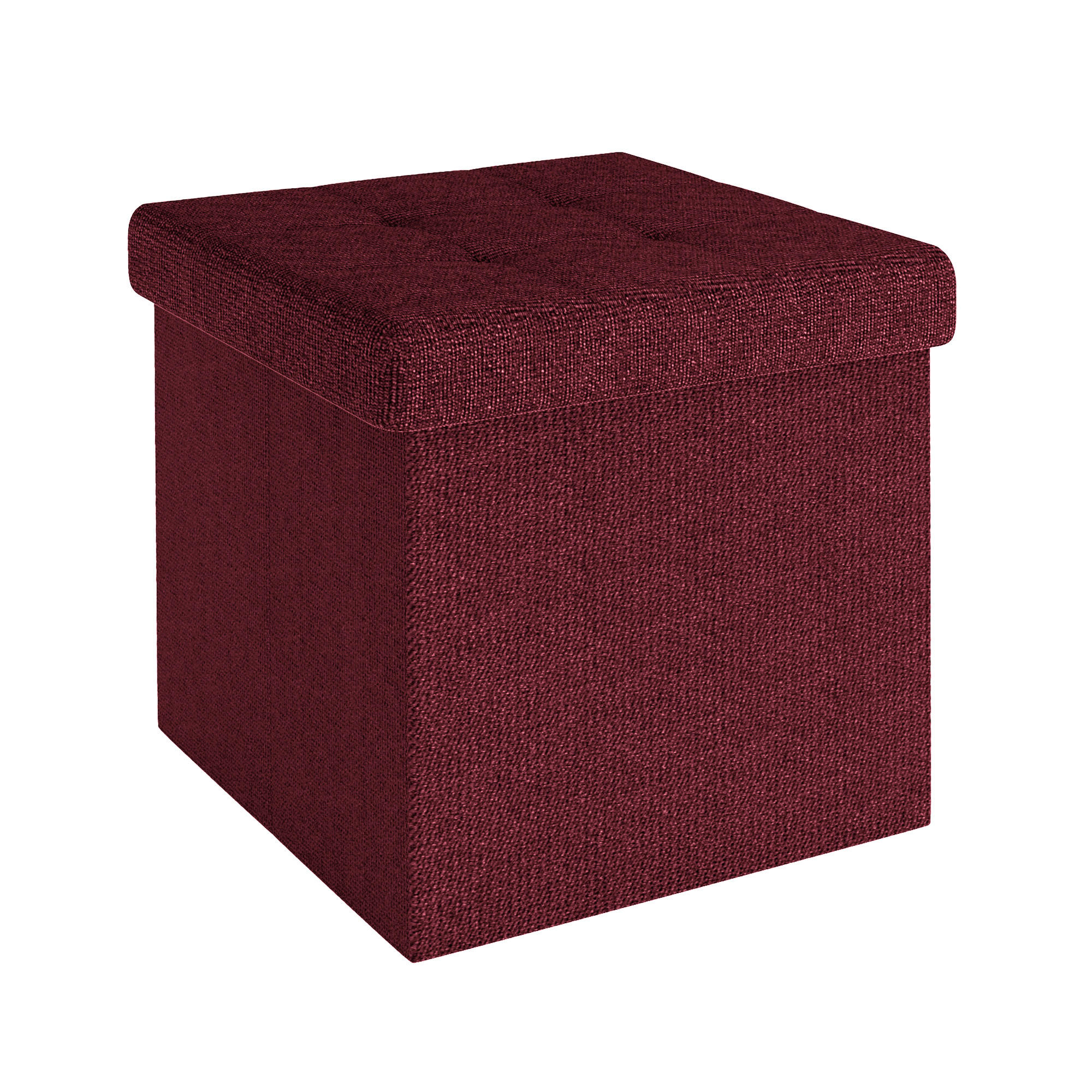 SITZWÜRFEL Faltbar 30/30/30 cm (Rot) - Bordeaux, Textil (30/30/30cm) - Intirilife