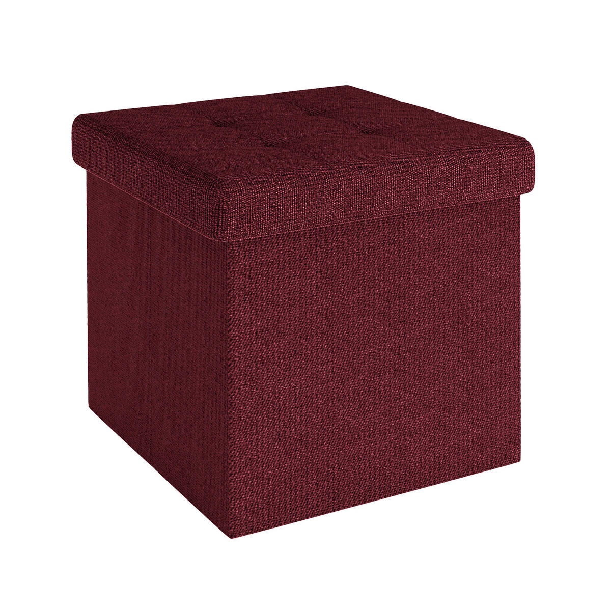 SITZWÜRFEL Faltbar 30/30/30 cm (Rot) - Bordeaux, Textil (30/30/30cm) - Intirilife