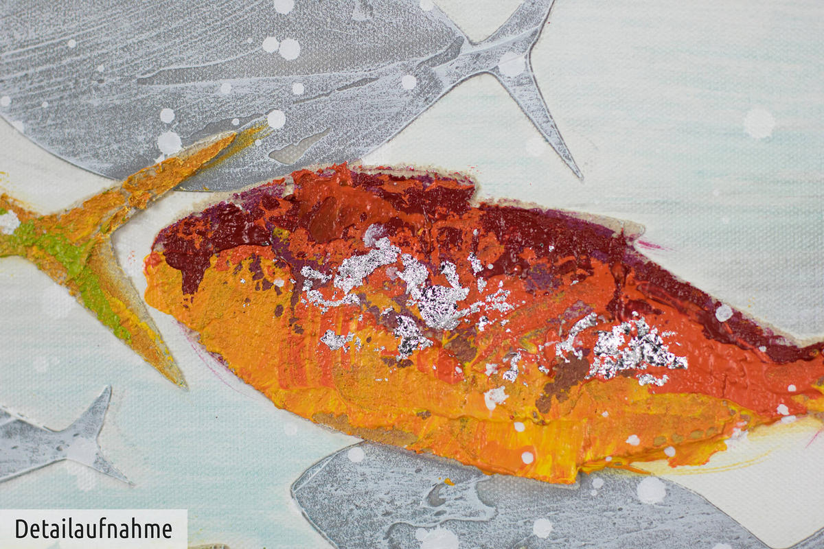 ACRYLBILD HANDGEMALT 120/60 cm - Multicolor/Weiß, Holz/Textil (120/60cm) - KUNSTLOFT