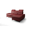 ECKSOFA KONGO RBN18, Eckcouch in L-Form mit Schlaffunktion, Farbe: Rot, Kunstleder, Ottomane Rechts - Rot, Textil (257/172cm) - O-Sofa
