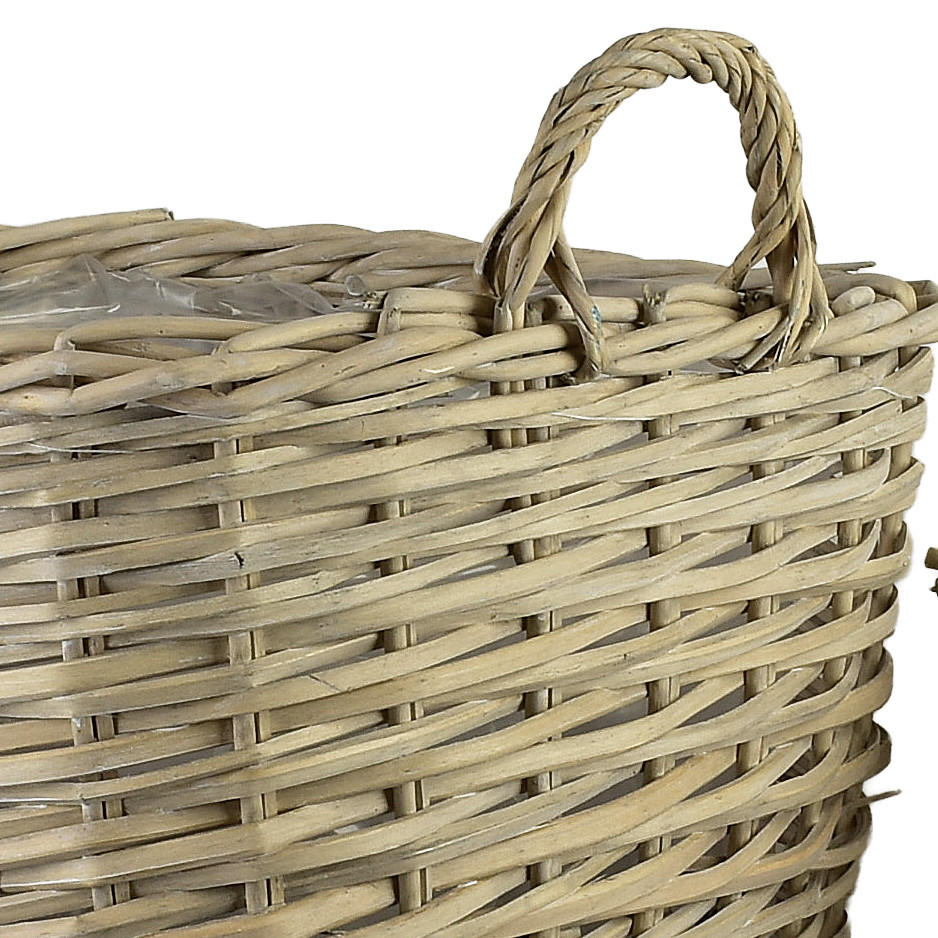 BLUMENTOPF Gustav 3er Set beige 45/45/43 cm Weide - Beige, Holzwerkstoff (44cm) - Mondex