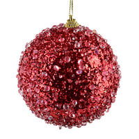 WEIHNACHTSKUGEL Santa Lila Styropor - Rot, Kunststoff (10/10/10cm) - Mondex