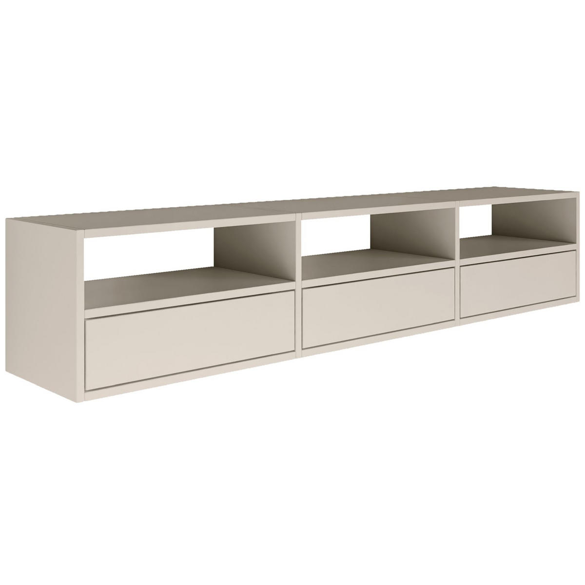 TV-LOWBOARD hängend, 3 Klappen und Ablagen, Kaschmir, 150 cm - Kaschmir, Holzwerkstoff (150.1/30/30cm) - Selsey