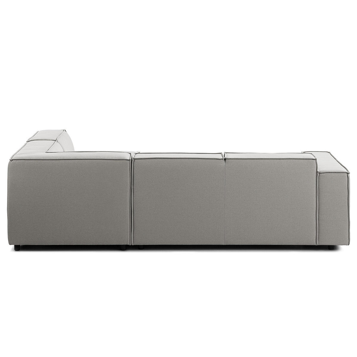 ECKSOFA mit Ottomane - Graubraun/Schwarz, Kunststoff/Textil (260/234cm) - home24