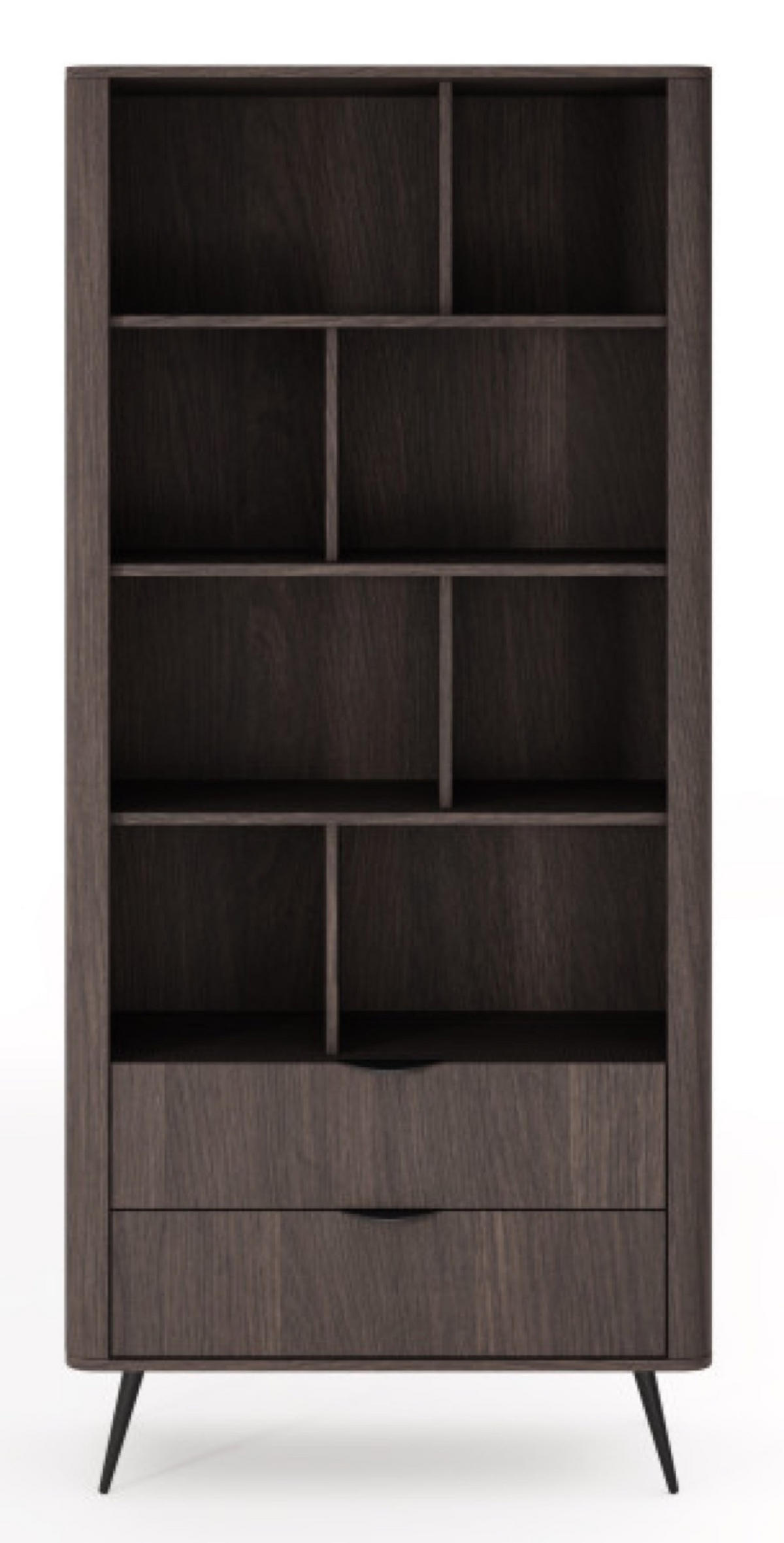 REGAL Metall Schwarz ERIS Teilweise Geschlossen - Schwarz, Holzwerkstoff (88.2/193.8/38cm) - Sepro Meble