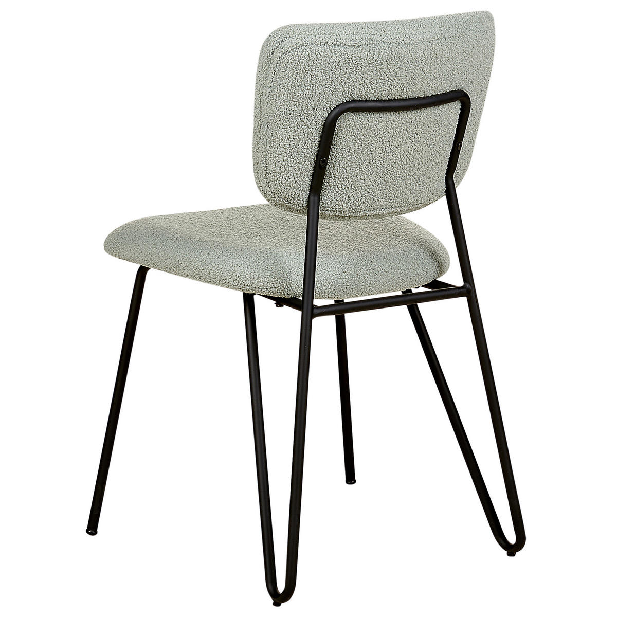 ESSZIMMERSTUHL 2er-Set Bouclé hellgrün Nelko - Schwarz/Grün, Textil (50/81/51cm) - Beliani